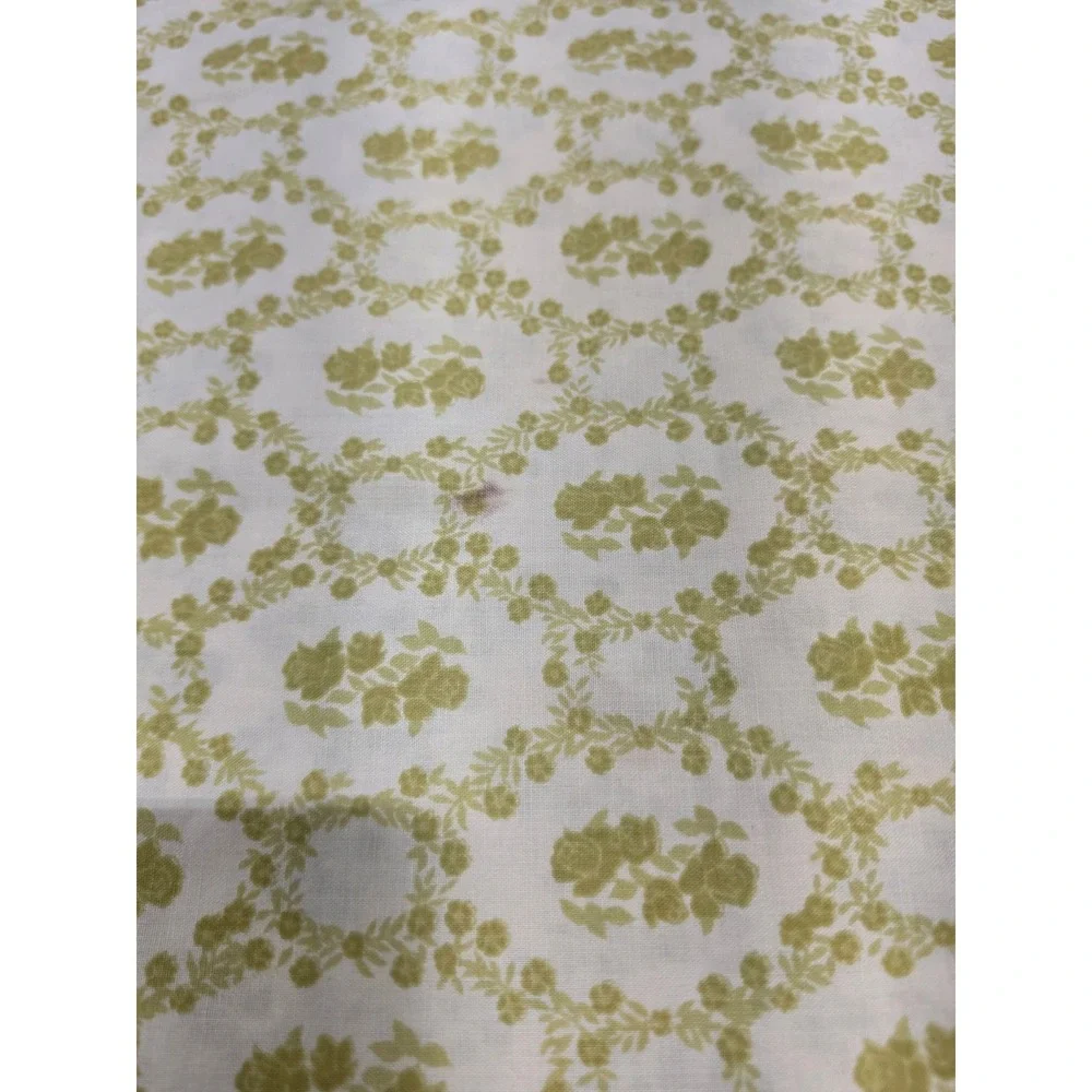 2- Vintage Cannon Royal Family Olive Green Floral Floral Pillowcase Standard